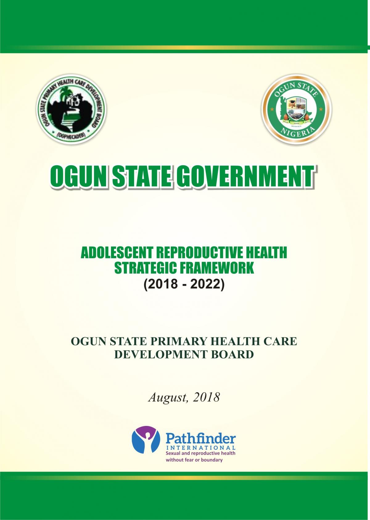 Adolescent Reproductive Health Strategic Framework